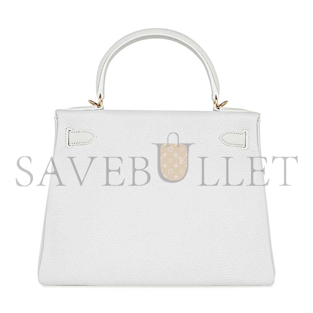 H**mes kelly 28 white bag gold hardware leather (28*22*10cm)